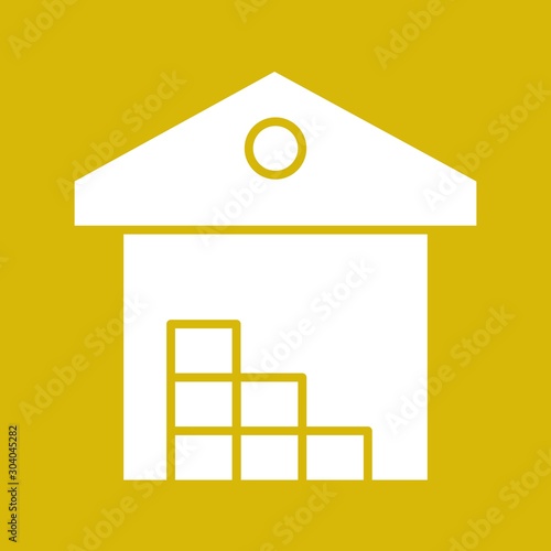 warehouse icon isolated on abstract background