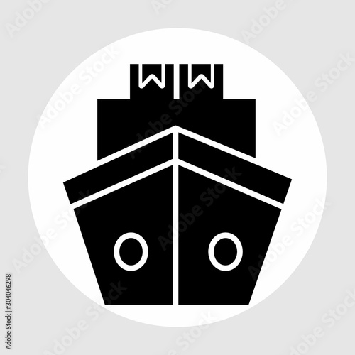 Ship icon isolated on abstract background