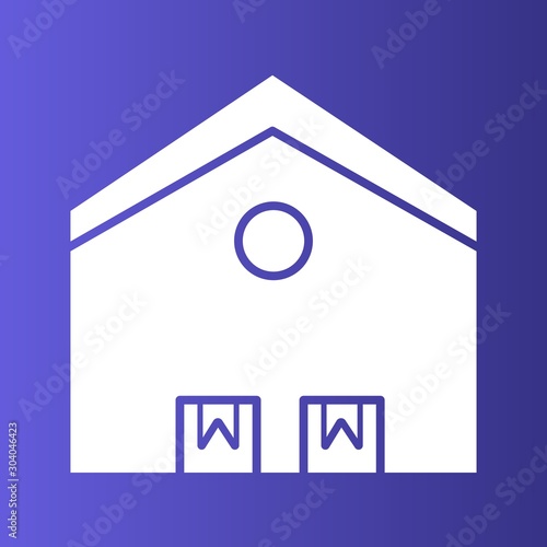 Warehouse icon isolated on abstract background