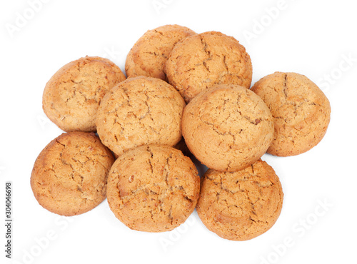 Heap of fresh tasty oatmeal cookies