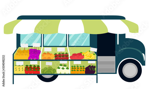 Truck Mobile Market Illustr...