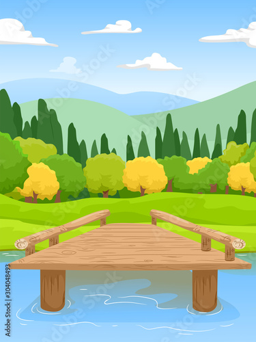 Lakeside Dock Illustration