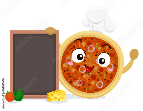 Mascot Pizza Chef Board Ill...