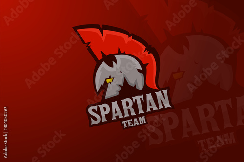Spartan esports logo,mascot character.vector logo design
