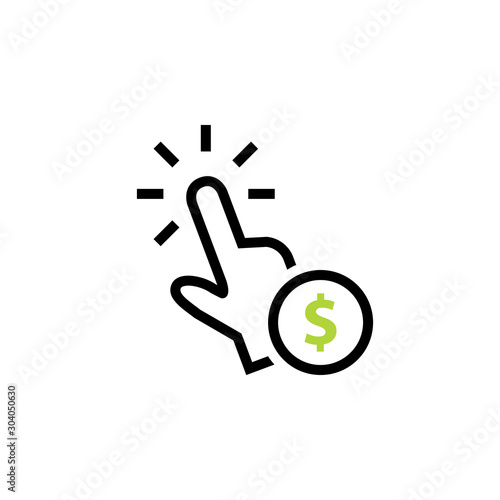 Cost per click icon. Clipart image isolated on white background