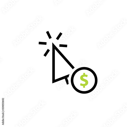 Cost per click icon. Clipart image isolated on white background