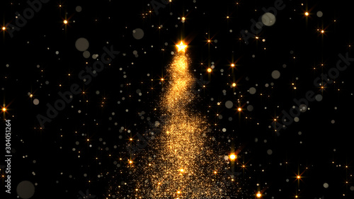 shining star Christmas tree. 3d rendering