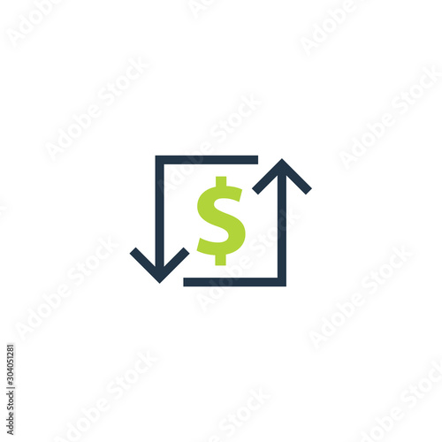 Cost transaction icon. Clipart image isolated on white background
