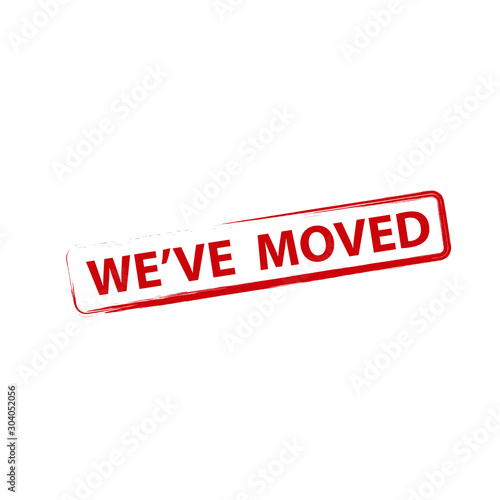 We've moved stamp. Clipart image isolated on white background