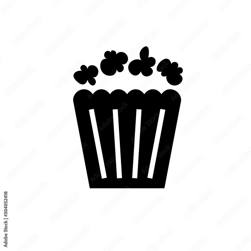 Popcorn box silhouette icon. Clipart image isolated on white background  Stock Vector | Adobe Stock