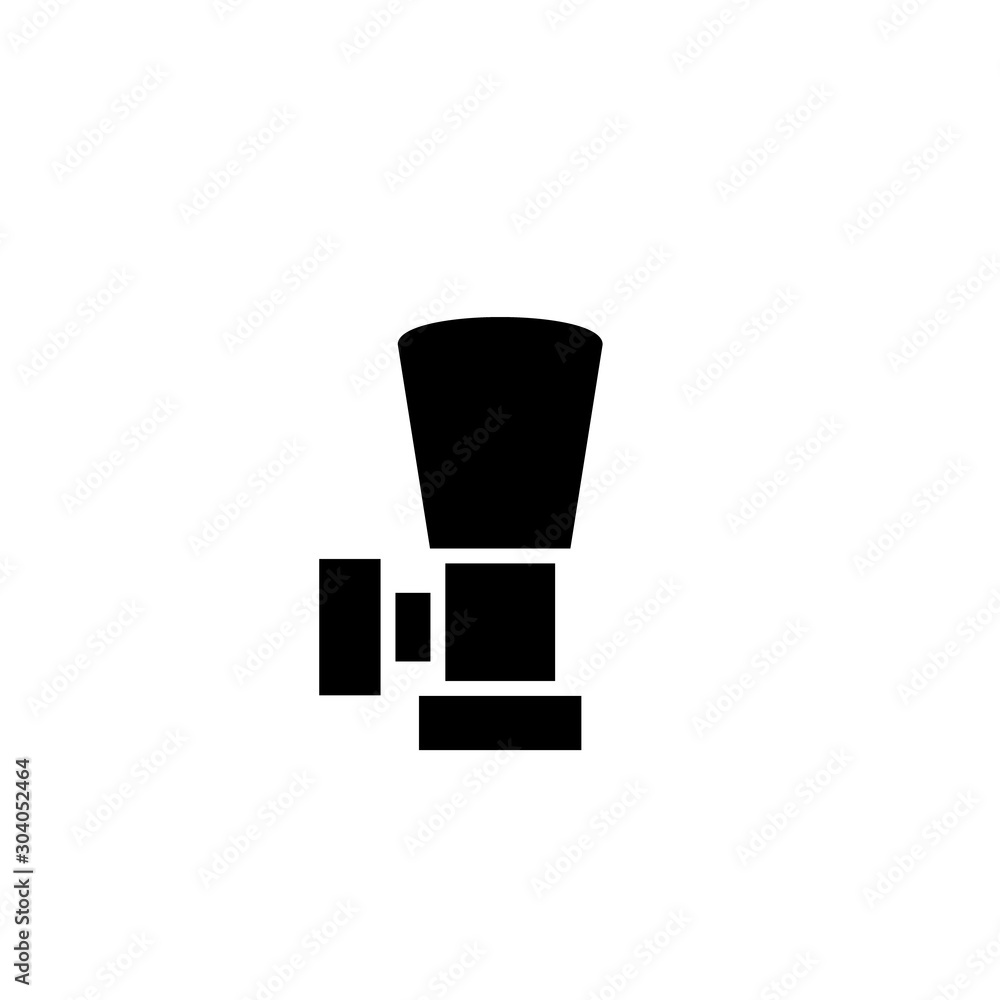 Manual radiator valve silhouette icon. Clipart image isolated on white background Manual radiator valve silhouette icon. Clipart image isolated on white background