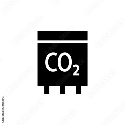 Sensor CO2 black icon. Clipart image isolated on white background