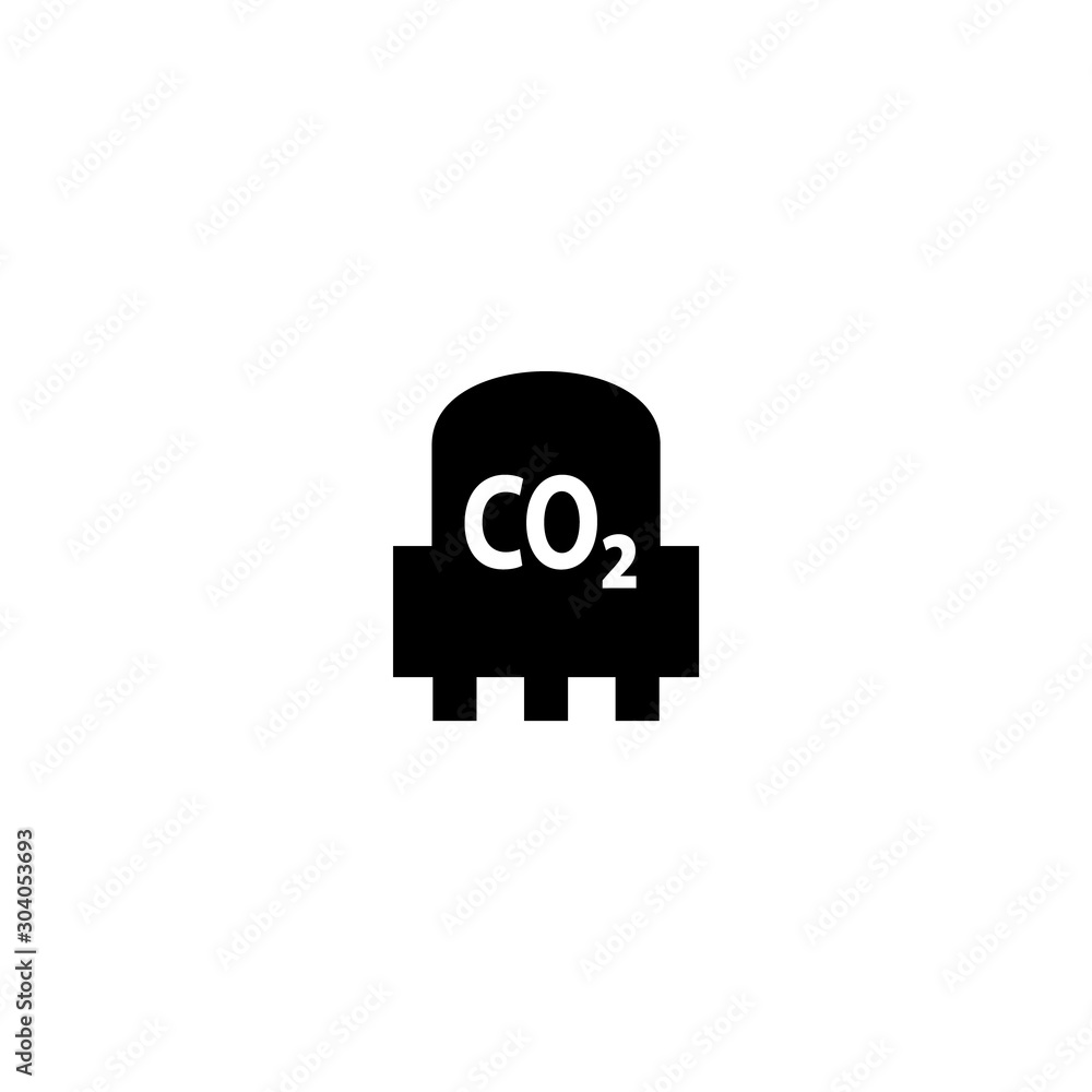 Sensor CO2 silhouette icon. Clipart image isolated on white background Sensor CO2 silhouette icon. Clipart image isolated on white background