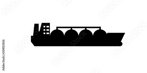 Large lng tanker black icon. Clipart image isolated on white background