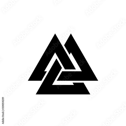 Viking Valknut icon. Clipart image isolated on white background