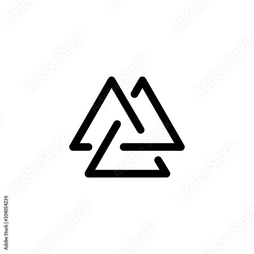 Viking Valknut line icon. Clipart image isolated on white background
