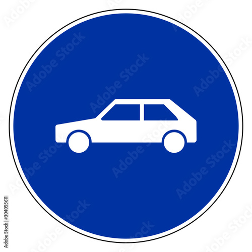 Auto und Verkehrsschild