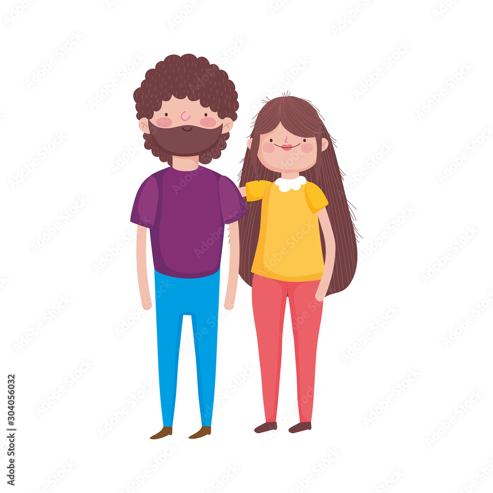 couple together on white background
