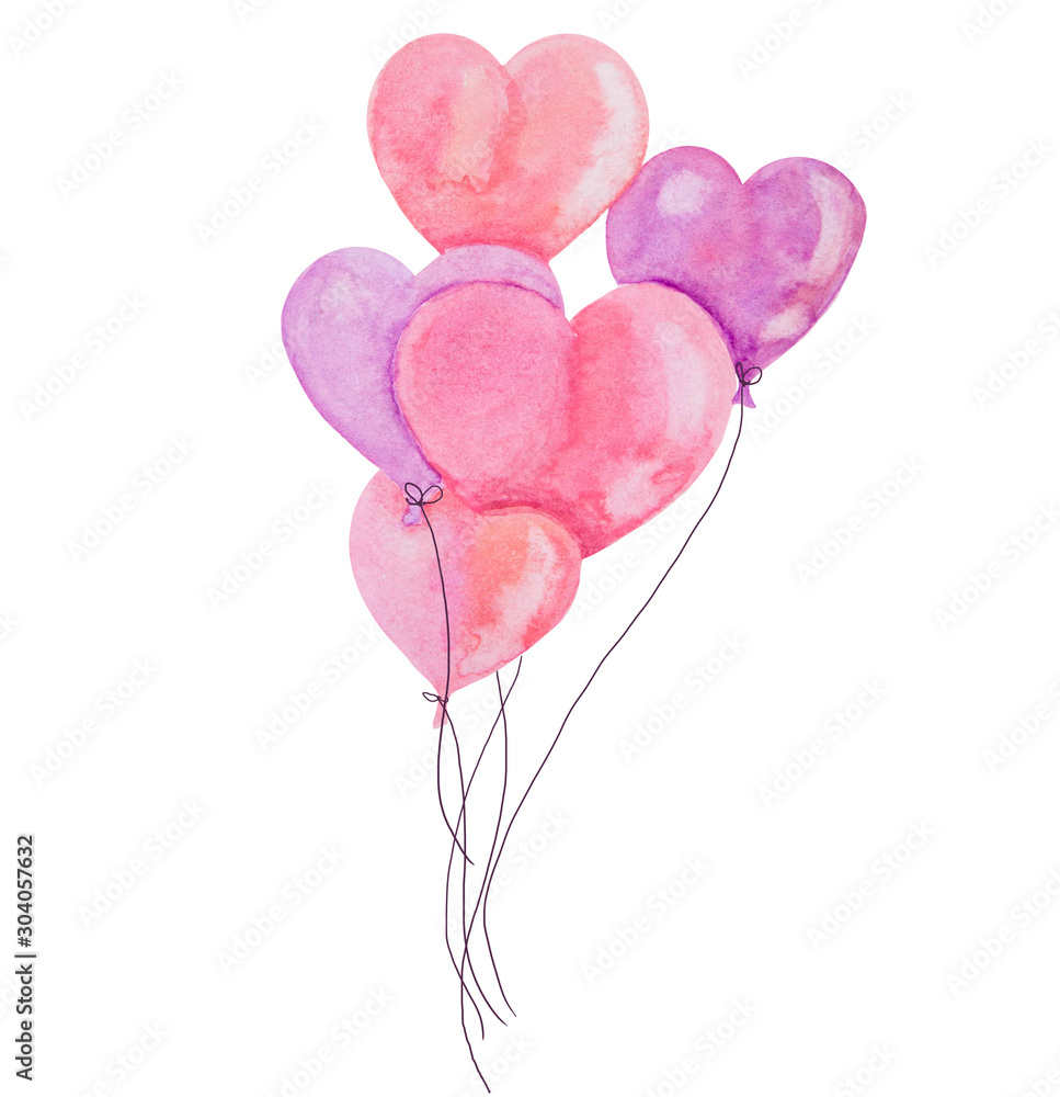 balloons pink hearts