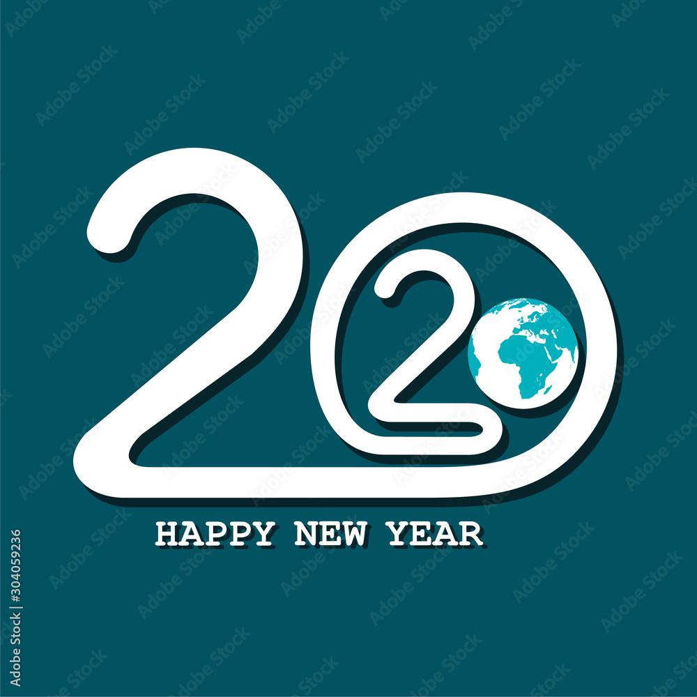 Fototapeta premium Illustration of greeting for new year 2020