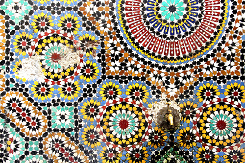 Beautiful mosaic wall with beautiful pattern photo