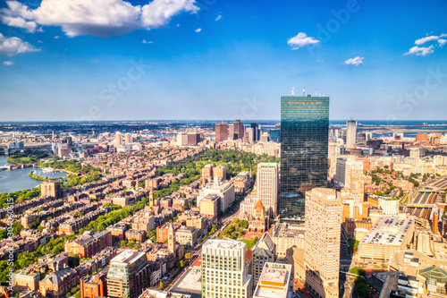 Aerial View of Boston During a Sunny Day