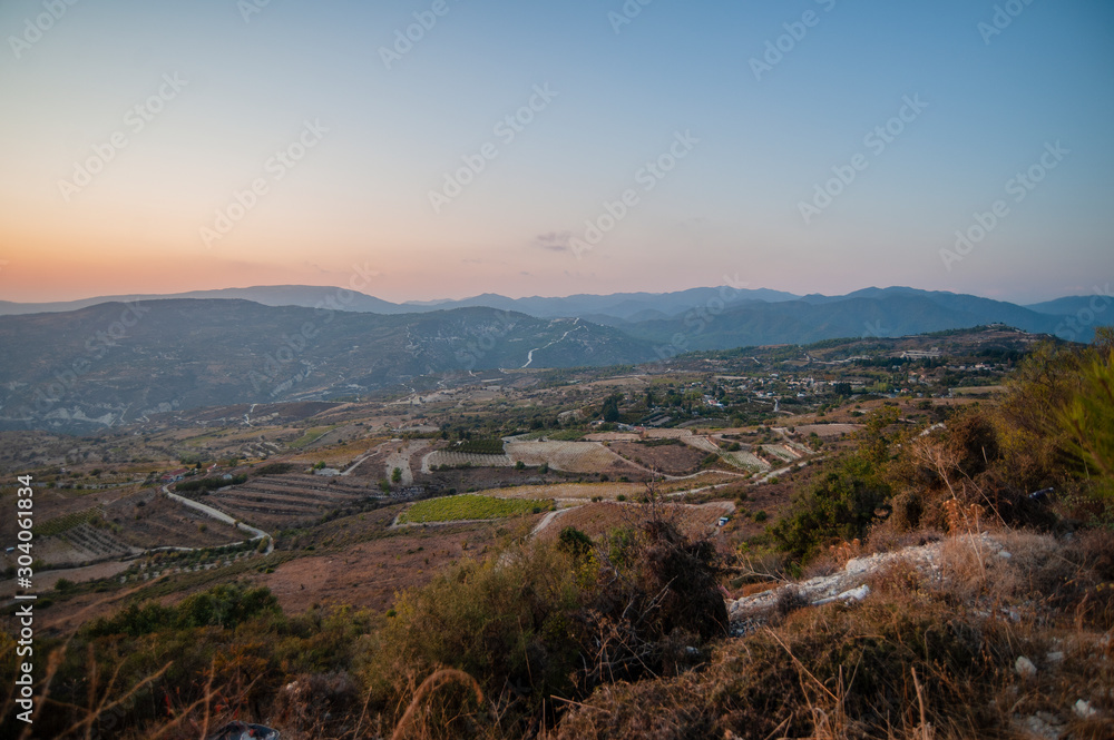 Naklejka premium Vasa belongs to the Cypriot villages that have kept the traditions of winemaking for centuries. Vasa is famous for its red wine and zivaniya - grape vodka. 