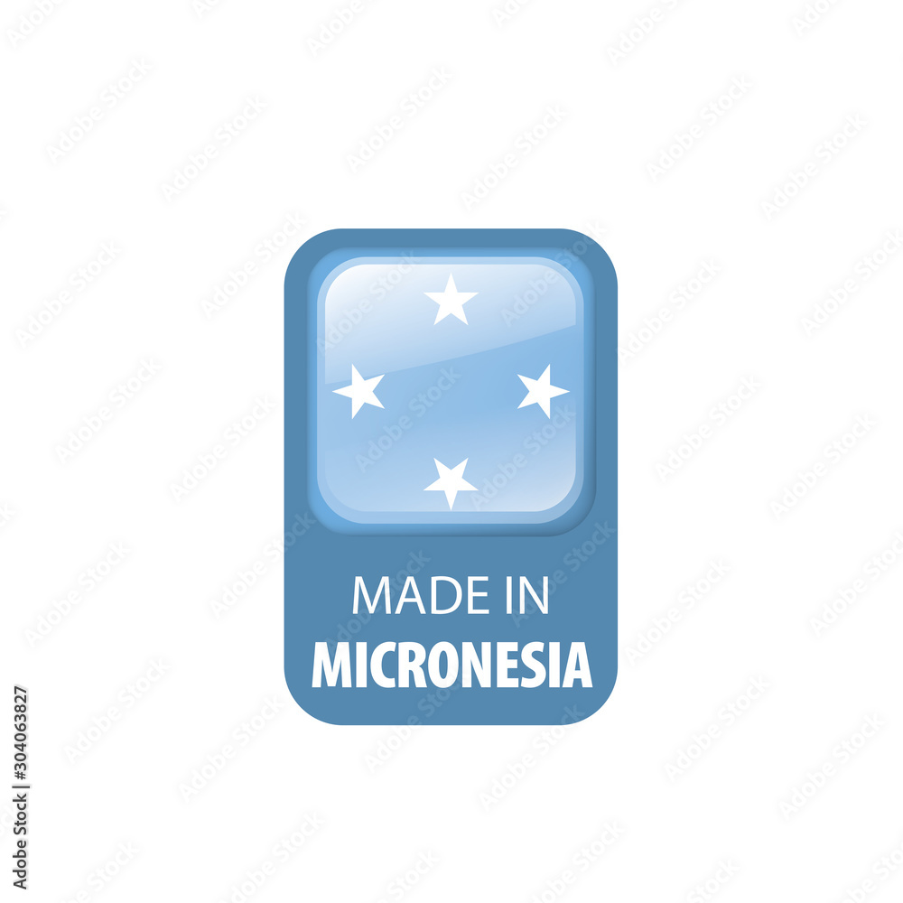 Federated States Micronesia flag, vector illustration on a white background Federated States Micronesia flag, vector illustration on a white background