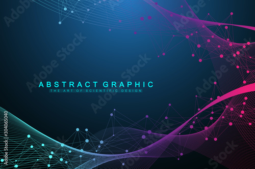 Colorful molecules background. DNA helix, DNA strand, DNA Test. Molecule or atom, neurons. Abstract structure for science or medical background, banner. Scientific molecular vector illustration