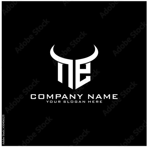 Letter NE logo icon design template elements
