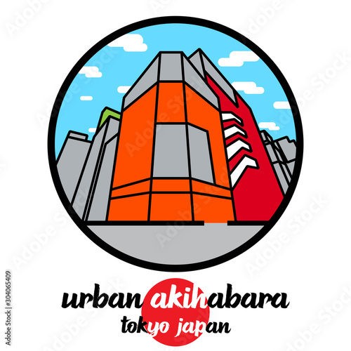 Photos Circle icon urban Akihabara. vector illustration
