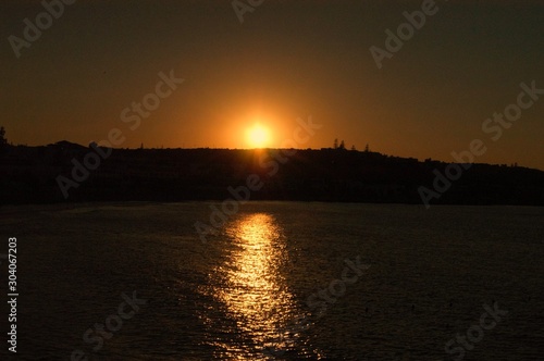 Sunset in Hersonissos in Crete