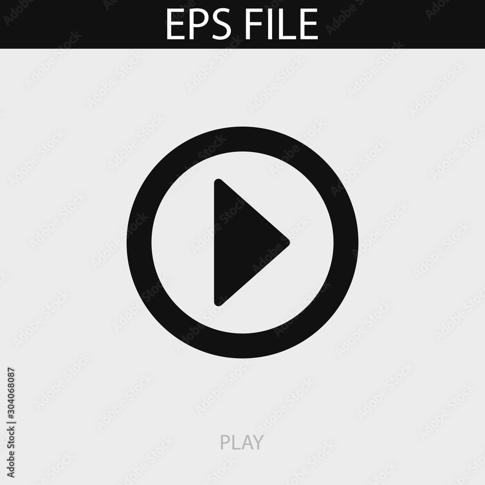 Play button icon. EPS vector file Play button icon. EPS vector file