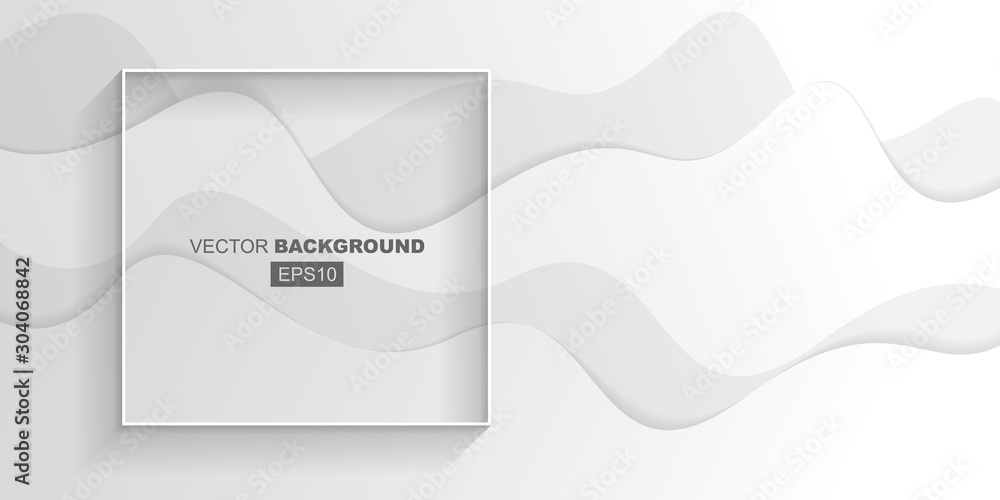 Fototapeta premium White Gray Gradient Elegant Waves with Shadows Background Template