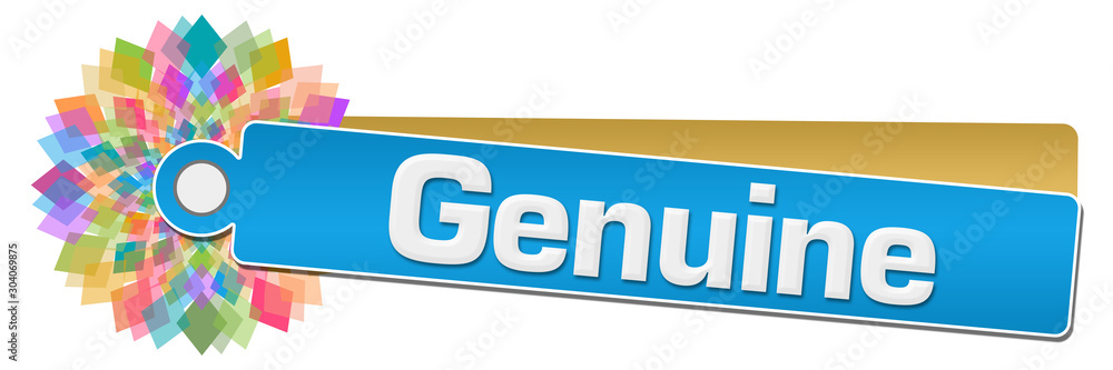 Genuine Blue Colorful Circular Label Genuine Blue Colorful Circular Label