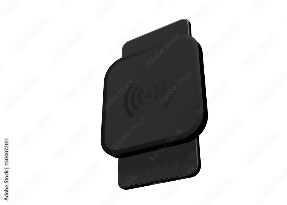 Smartphone Mobile Charger Phone Wireless Charging Battery Charged 3D Render Smartphone Mobile Charger Phone Wireless Charging Battery Charged 3D Render