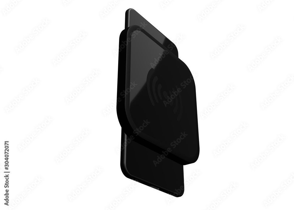 Smartphone Mobile Charger Phone Wireless Charging Battery Charged 3D Render Smartphone Mobile Charger Phone Wireless Charging Battery Charged 3D Render