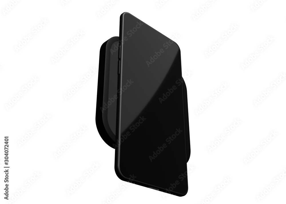 Smartphone Mobile Charger Phone Wireless Charging Battery Charged 3D Render Smartphone Mobile Charger Phone Wireless Charging Battery Charged 3D Render