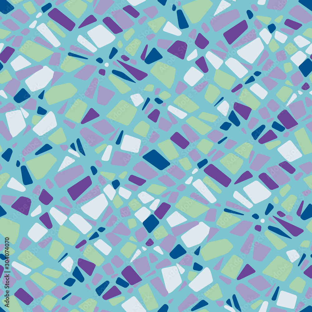 Ice glass pieces mosaic seamless pattern
