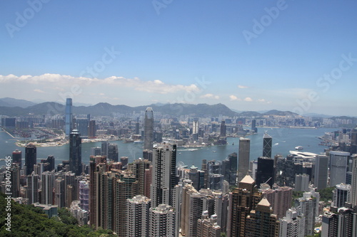 Fototapeta Naklejka Na Ścianę i Meble -  ビクトリアピークから望む香港の風景　日中