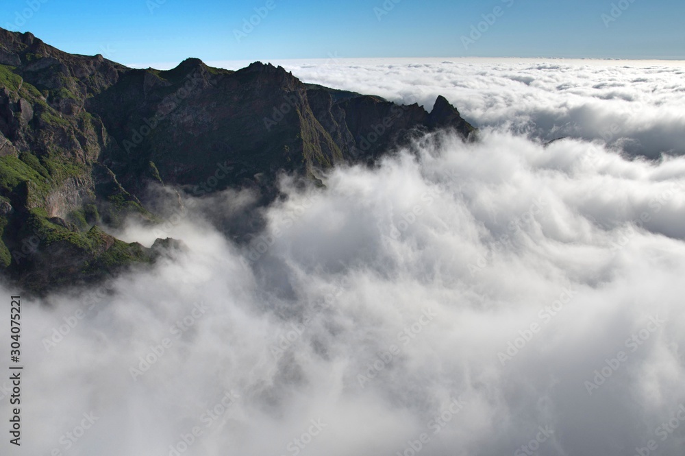 panorama from the route between Pico Ruivo and Pico Arieiro