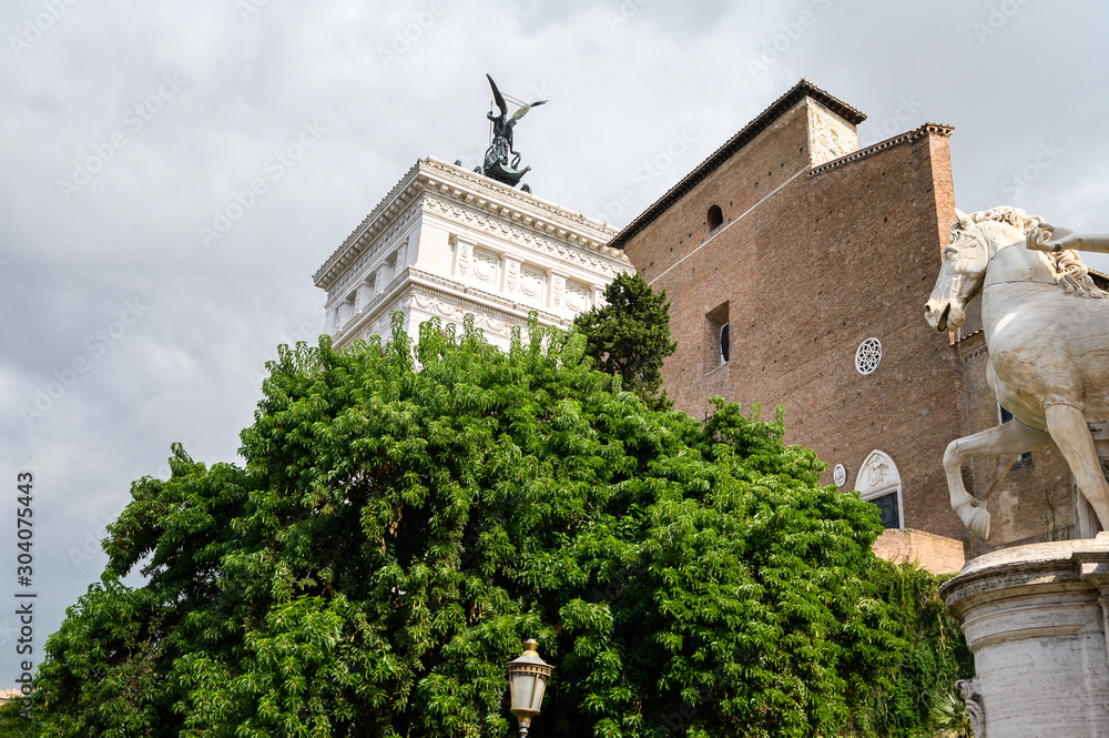 Monumento a Vittorio Emanuele II in Piazza Venizia, Rome, Italy. Like a wedding cake, a Victorian typewriter. Rome, Italy