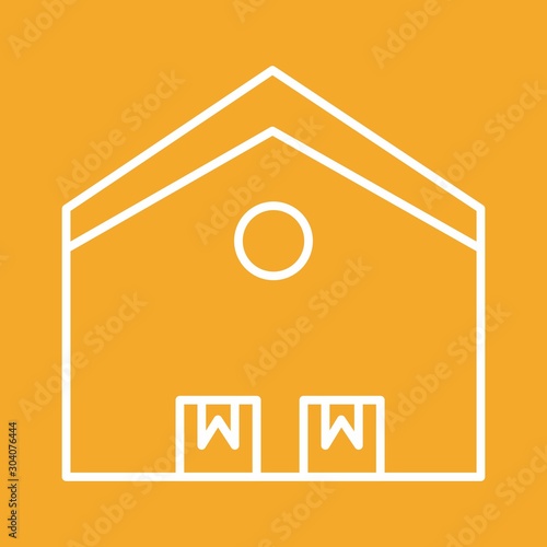 Warehouse icon isolated on abstract background