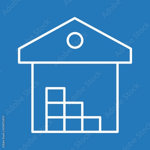 warehouse icon isolated on abstract background