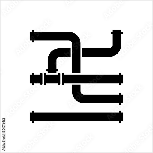 Pipe Icon, Pipe Fitting Icon, Water, Gas, Oil Pipeline, Plumbing Work