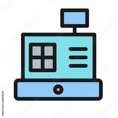 Cashbox icon isolated on abstract background