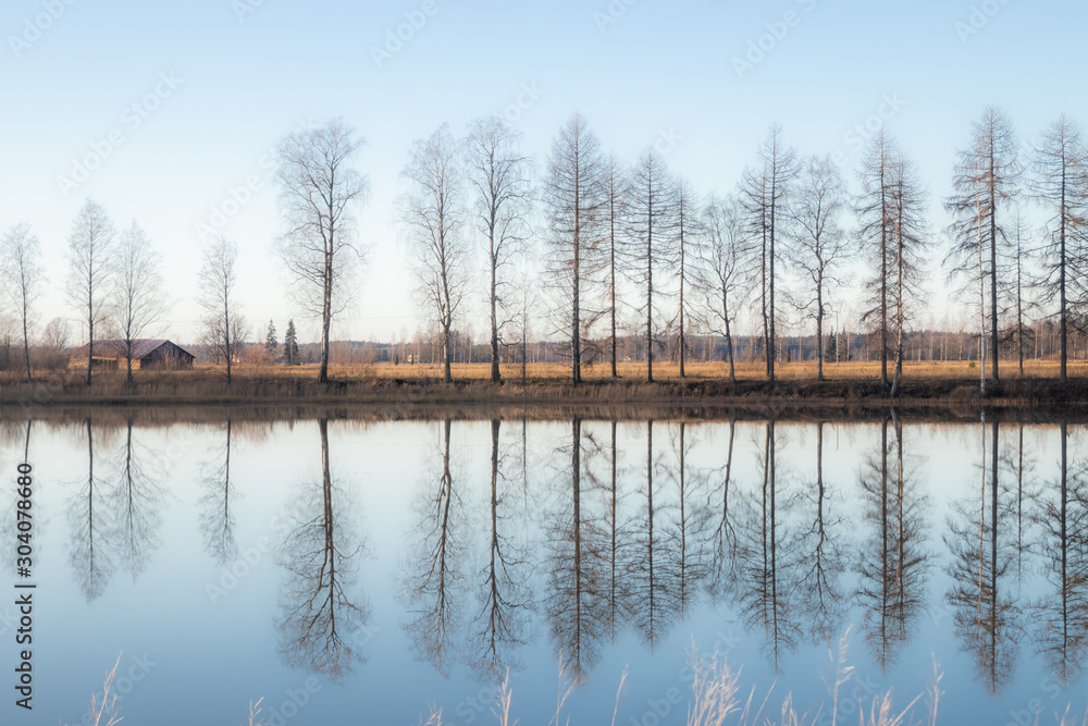Beautiful autumn landscape of Kymijoki river waters. Finland, Kymenlaakso, Kouvola Beautiful autumn landscape of Kymijoki river waters. Finland, Kymenlaakso, Kouvola