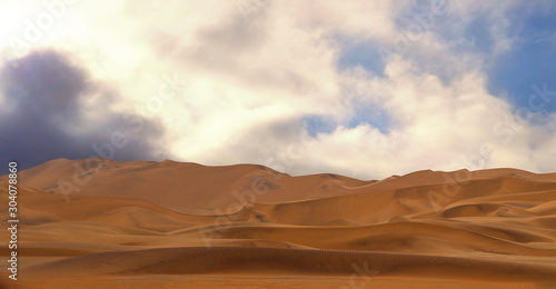 Amazing view of the sand dunes inNamib Desert. Artistic picture. Beauty world.