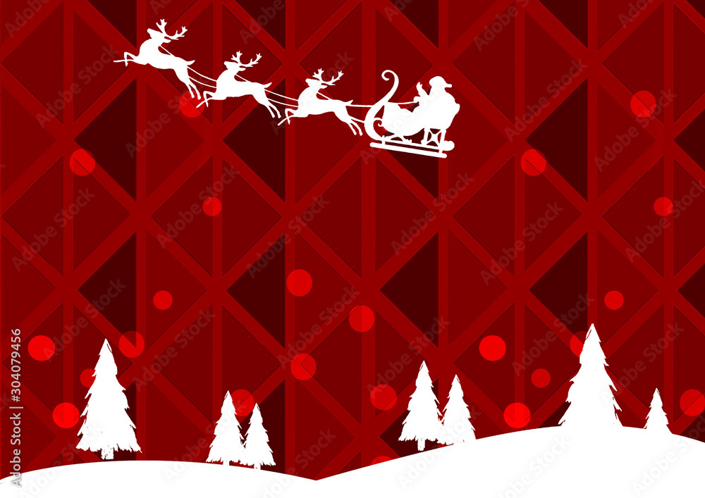 クリスマス背景イラスト サンタクロースとトナカイ Stock Illustration Adobe Stock
