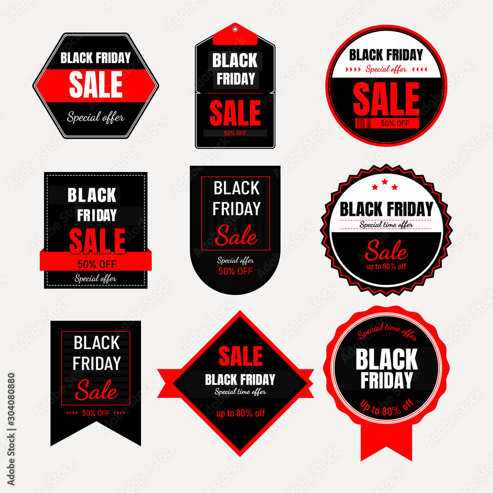 Black Friday sales badge.Tag design for holiday discount.